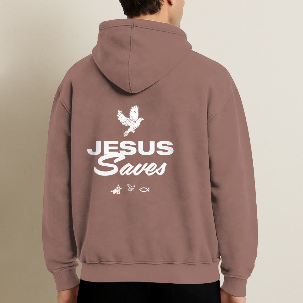 Christianartworkshop Dove & Cross Jesus Saves Hooded Jacket: Spiritual Comfort for Every Day - image 26