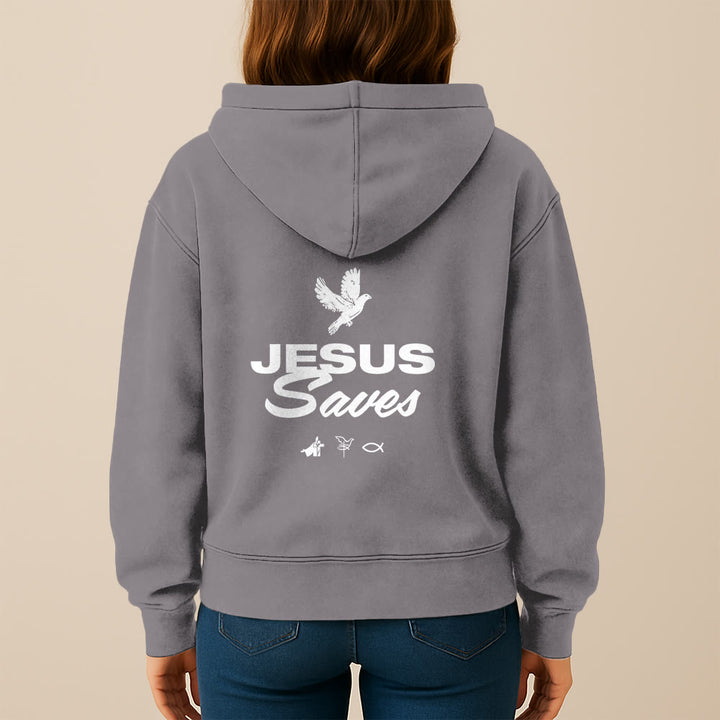 Christianartworkshop Dove & Cross Jesus Saves Hooded Jacket: Spiritual Comfort for Every Day - image 6