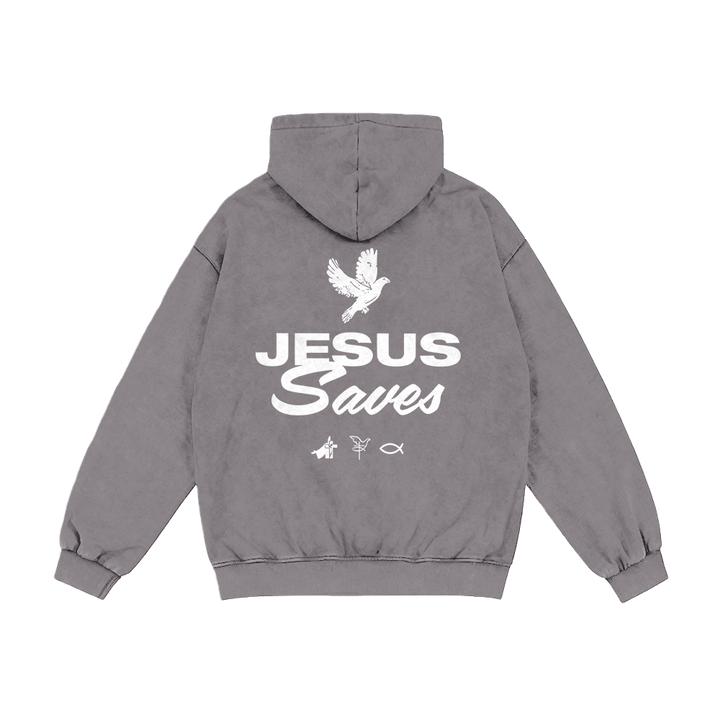 Christianartworkshop Dove & Cross Jesus Saves Hooded Jacket: Spiritual Comfort for Every Day - image 2