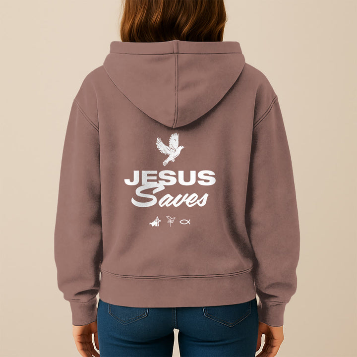 Christianartworkshop Dove & Cross Jesus Saves Hooded Jacket: Spiritual Comfort for Every Day - image 28