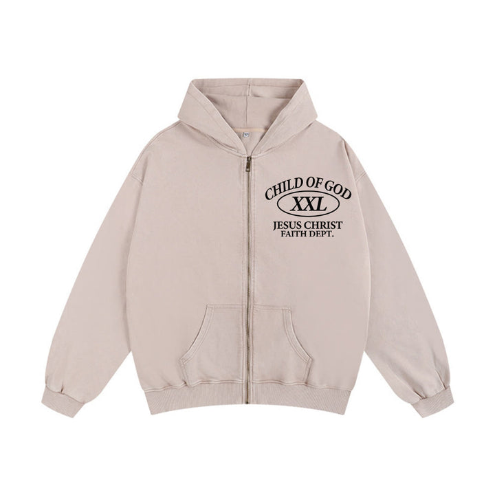 Christianartworkshop Child of God Identity Hooded Jacket: Merge Faith & Street-Style Expression - Apricot - 2XL - image 4