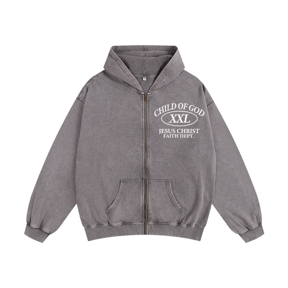 Christianartworkshop Child of God Identity Hooded Jacket: Merge Faith & Street-Style Expression - Grey - 2XL - image 10