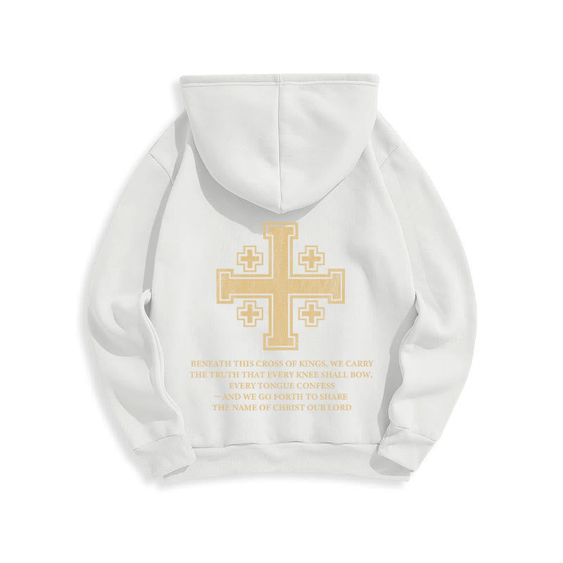 Christianartworkshop Cross of Kings Faith Statement Fleece Lined Polyester Hoodie - image 9