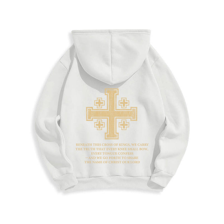 Christianartworkshop Cross of Kings Faith Statement Fleece Lined Polyester Hoodie - image 9