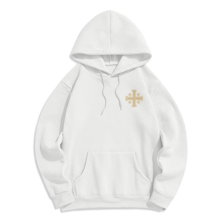 Christianartworkshop Cross of Kings Faith Statement Fleece Lined Polyester Hoodie - image 7
