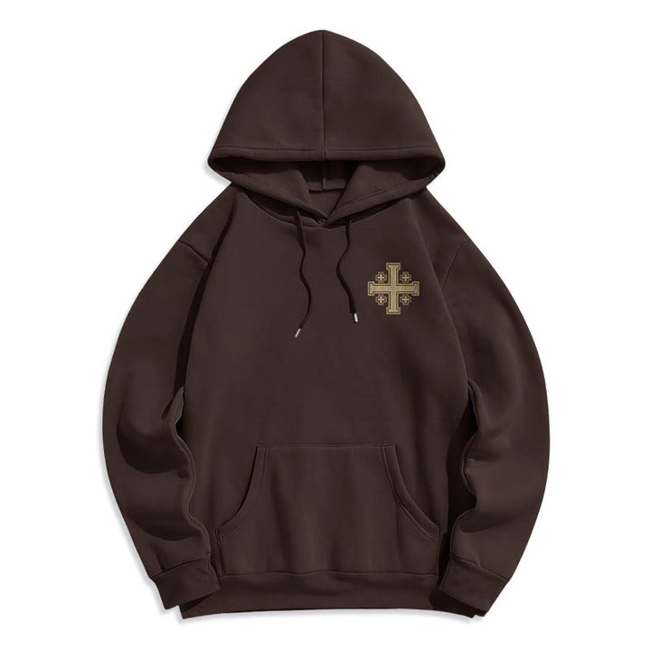 Christianartworkshop Cross of Kings Faith Statement Fleece Lined Polyester Hoodie - image 5