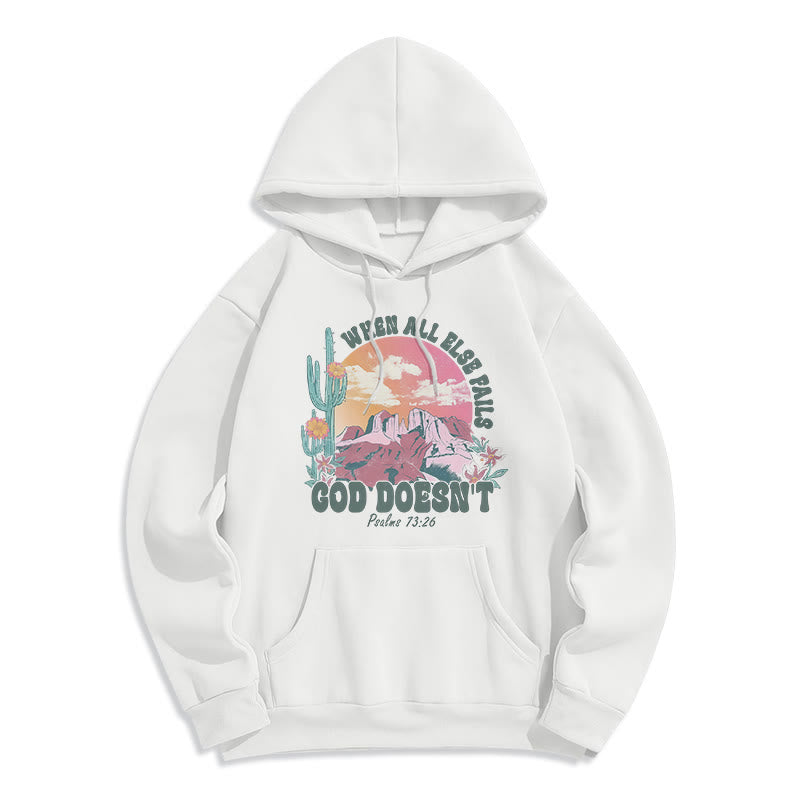 Christianartworkshop God Doesn’t Fail Mission Fleece Lined Polyester Hoodie - White - 2XL - image 6