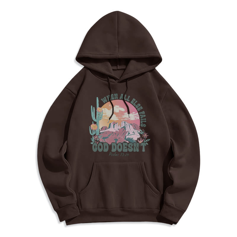 Christianartworkshop God Doesn’t Fail Mission Fleece Lined Polyester Hoodie - Brown - 2XL - image 4