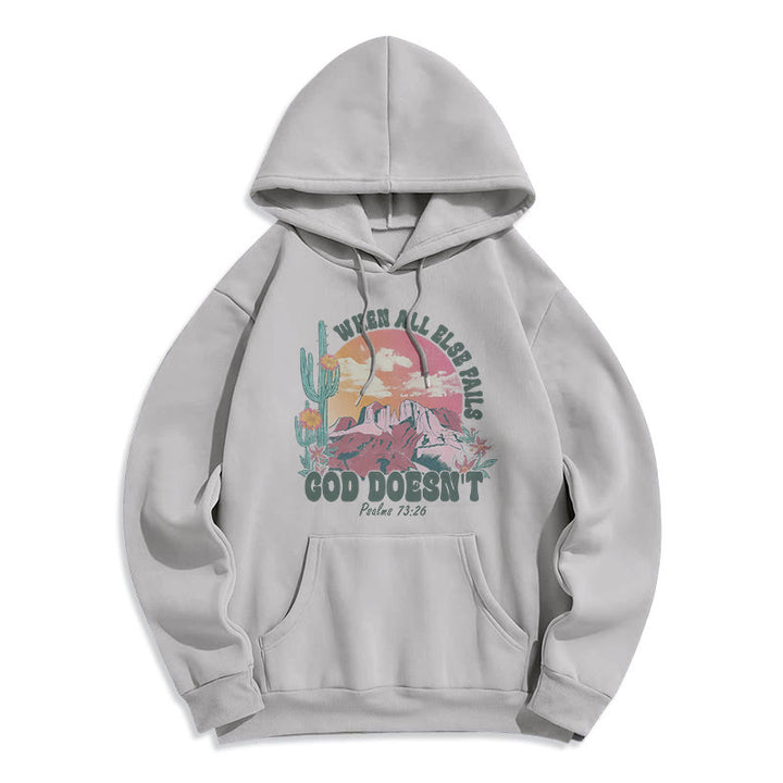 Christianartworkshop God Doesn’t Fail Mission Fleece Lined Polyester Hoodie - Grey - 2XL - image 7