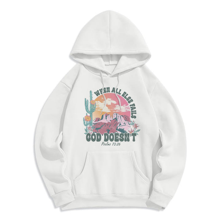 Christianartworkshop God Doesn’t Fail Mission Fleece Lined Polyester Hoodie - White - 2XL - image 6