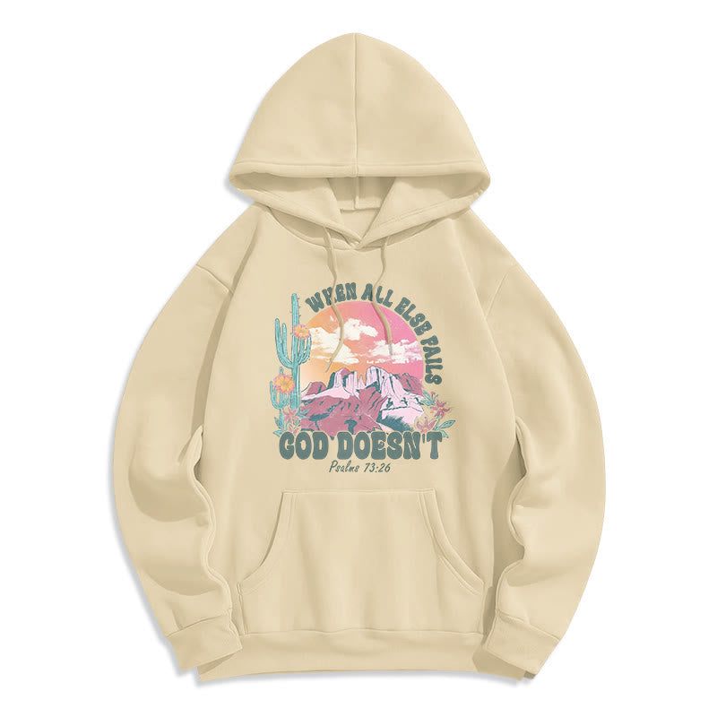 Christianartworkshop God Doesn’t Fail Mission Fleece Lined Polyester Hoodie - Beige - 2XL - image 8