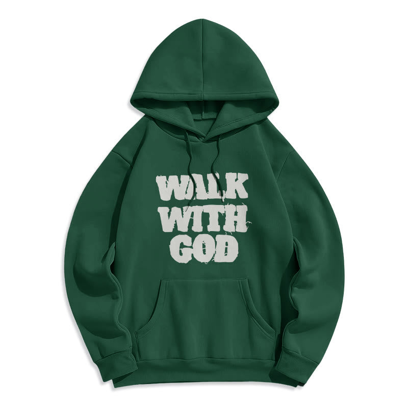 Christianartworkshop Walk With God Mission Fleece Lined Polyester Hoodie - Green - 2XL - image 3