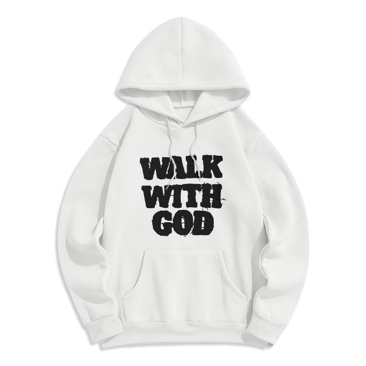 Christianartworkshop Walk With God Mission Fleece Lined Polyester Hoodie - White - 2XL - image 0