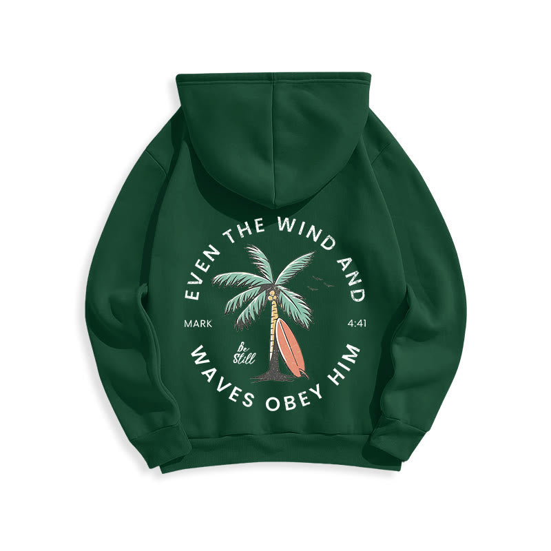 Christianartworkshop Scripture & Coastal Be Still Fleece Lined Polyester Hoodie - image 14