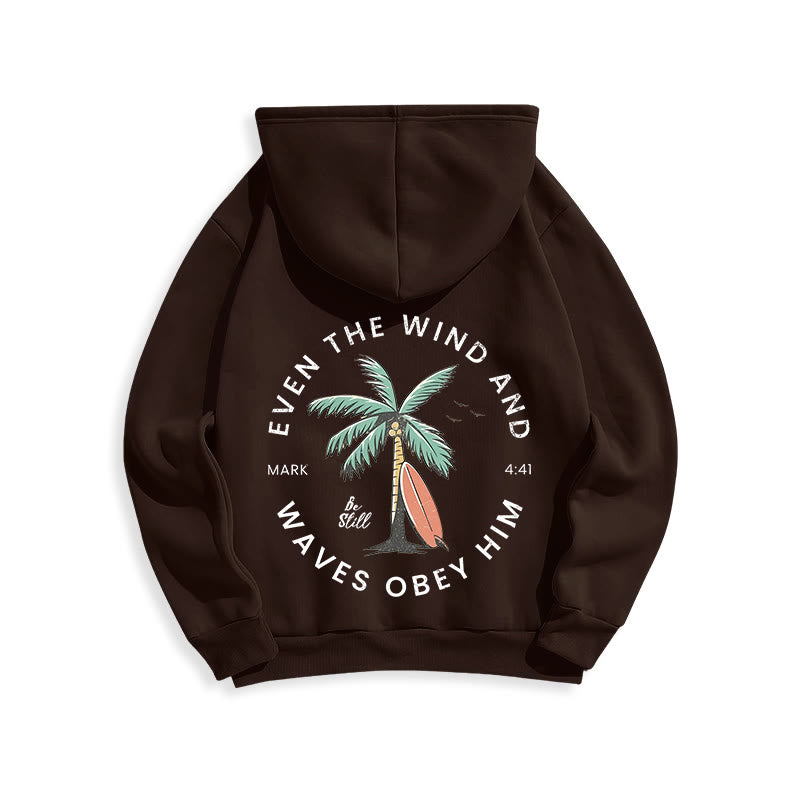 Christianartworkshop Scripture & Coastal Be Still Fleece Lined Polyester Hoodie - image 18