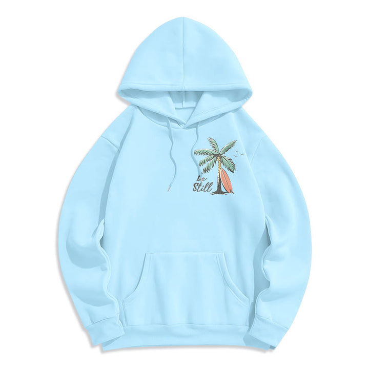 Christianartworkshop Scripture & Coastal Be Still Fleece Lined Polyester Hoodie - image 8