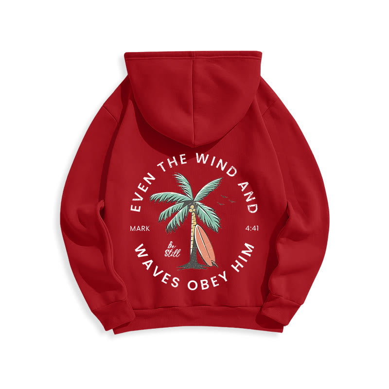 Christianartworkshop Scripture & Coastal Be Still Fleece Lined Polyester Hoodie - image 12
