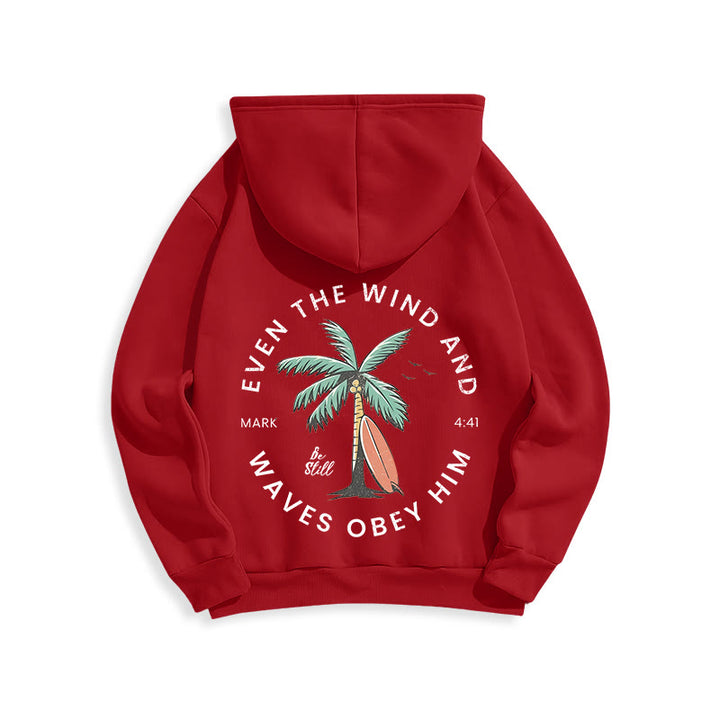 Christianartworkshop Scripture & Coastal Be Still Fleece Lined Polyester Hoodie - image 12