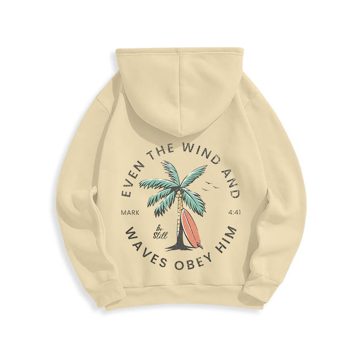 Christianartworkshop Scripture & Coastal Be Still Fleece Lined Polyester Hoodie - image 24