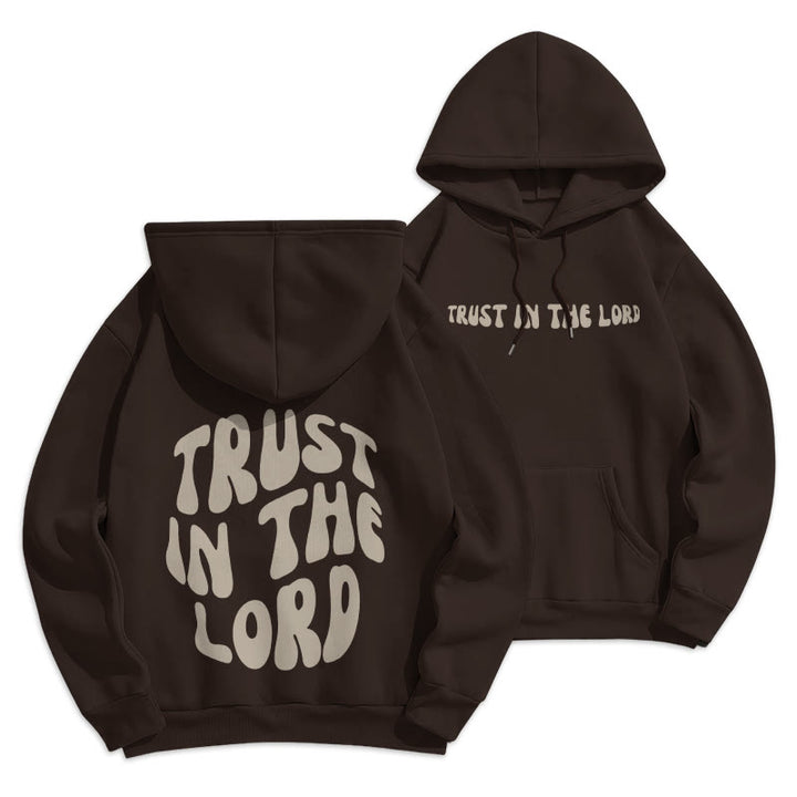 Christianartworkshop Trust In The Lord Faith Reliance Fleece Lined Polyester Hoodie - Brown - 2XL - image 18