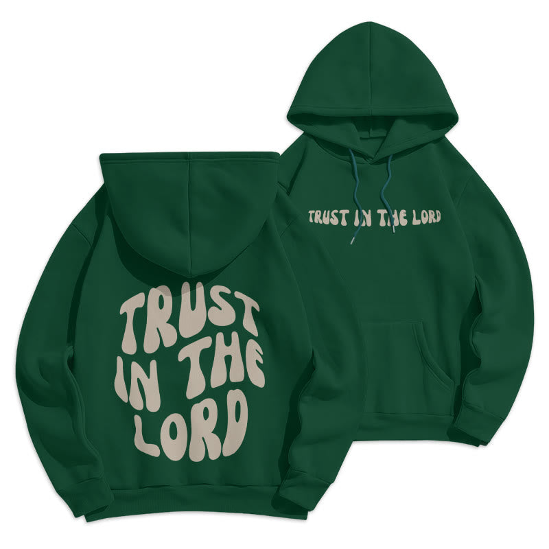 Christianartworkshop Trust In The Lord Faith Reliance Fleece Lined Polyester Hoodie - Green - 2XL - image 16
