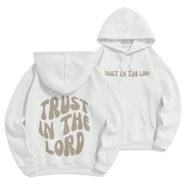 Christianartworkshop Trust In The Lord Faith Reliance Fleece Lined Polyester Hoodie - White - 2XL - image 7