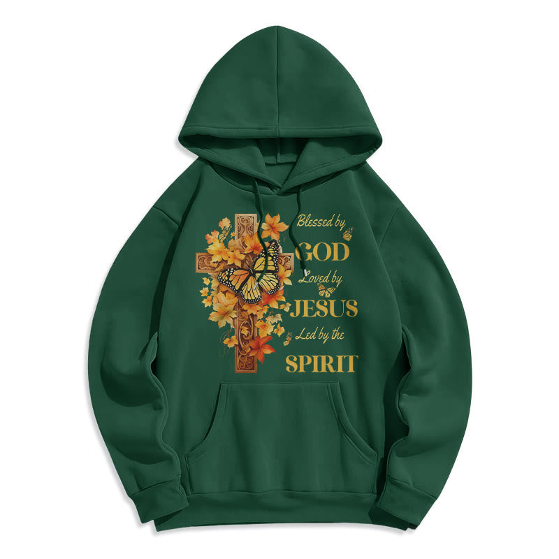 Christianartworkshop Blessed by God Mission Fleece Lined Polyester Hoodie - Green - 2XL - image 7