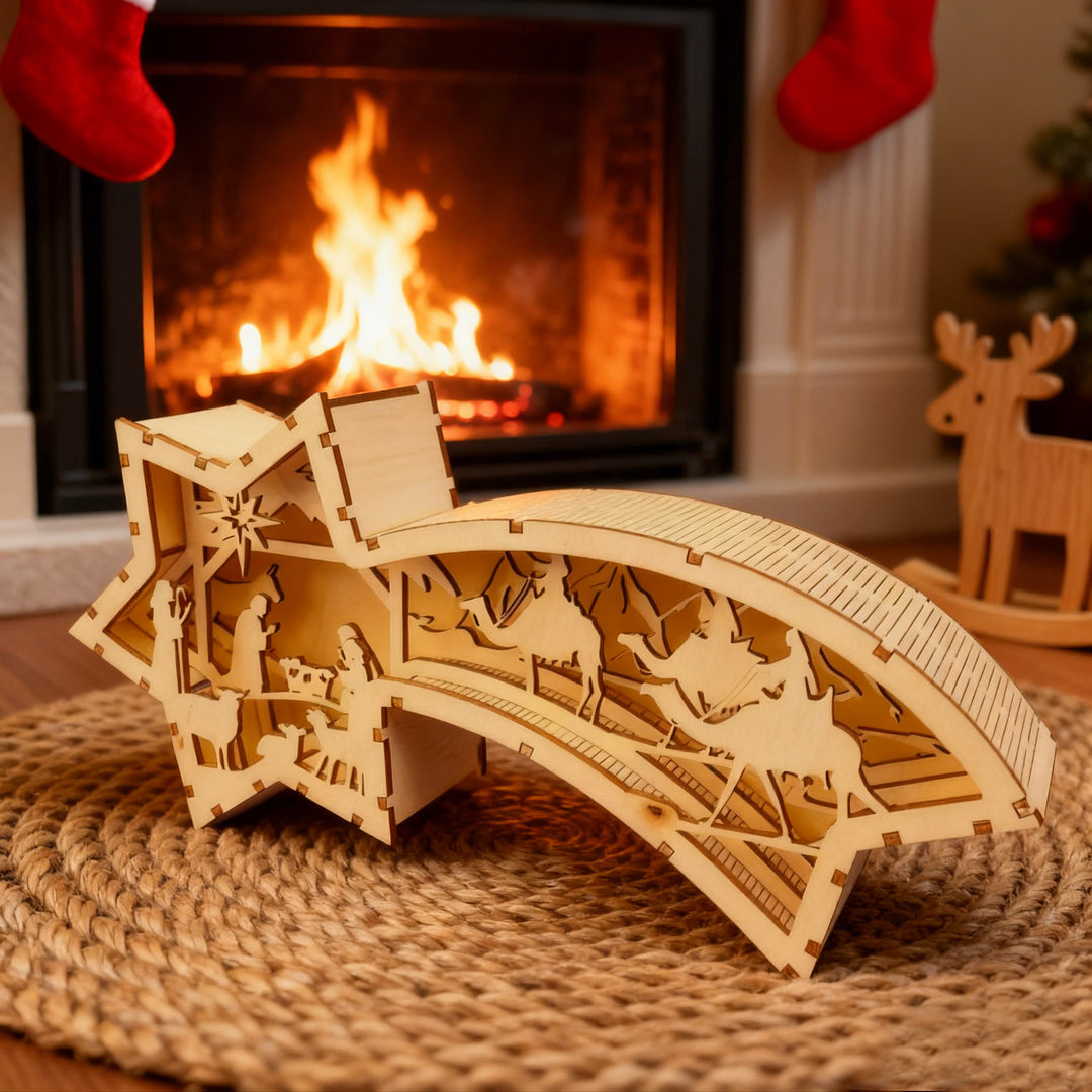 Christianartworkshop Star-Shaped Wooden Nativity Decor: Sacred Story & Artful Devotion - image 6