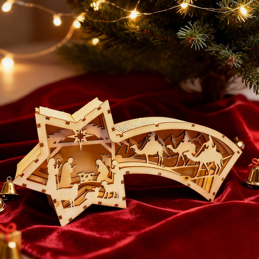 Christianartworkshop Star-Shaped Wooden Nativity Decor: Sacred Story & Artful Devotion - image 7