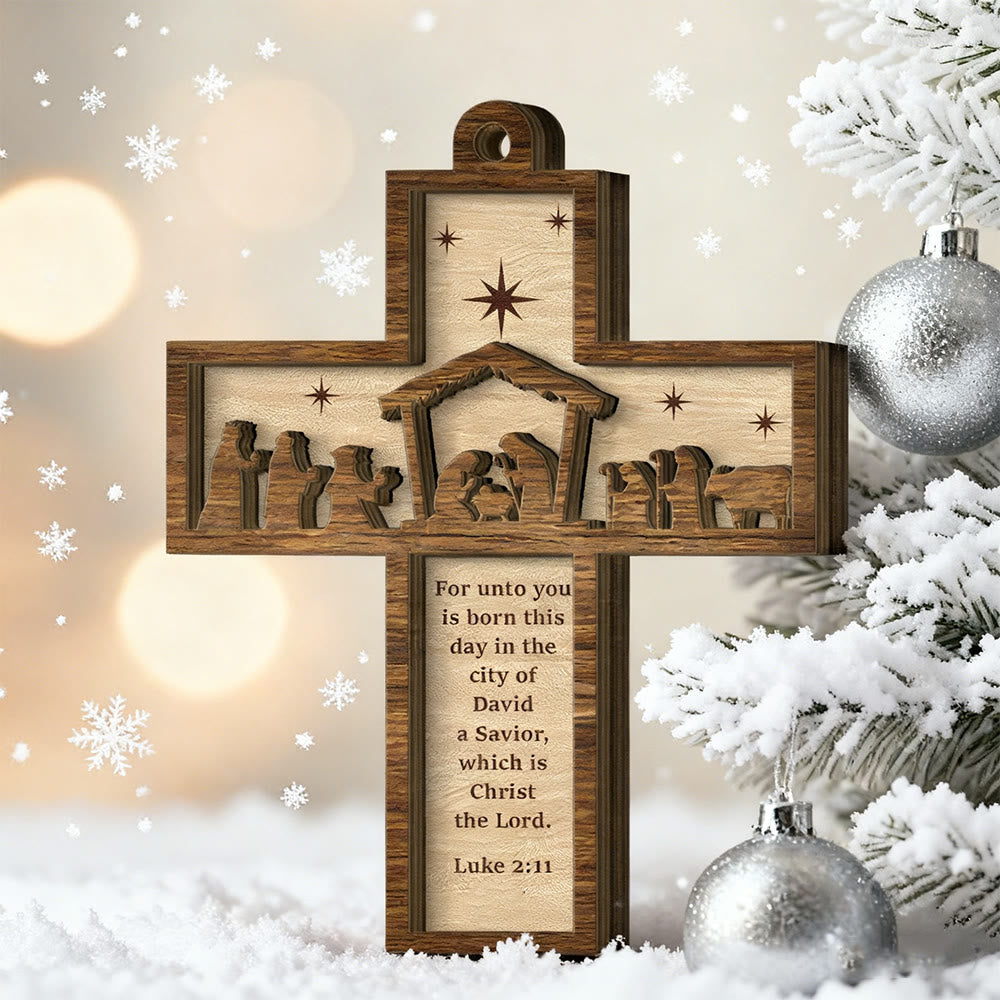 Christianartworkshop Cross Nativity 3D Hanging Ornament: Sacred Story & Scriptural Devotion - image 1