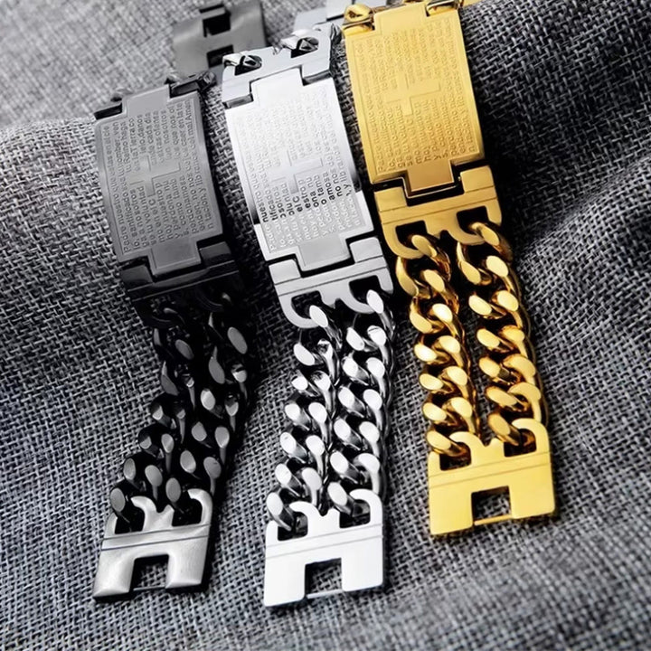 Christianartworkshop Cross & Prayer Bracelet: Sacred Text & Edgy Fashion - image 3