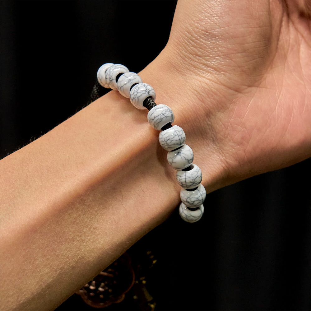 FREE Today: Matte White Crackle Beads Pocket Rosary with Brass Sacred Cross - image 1