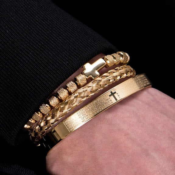 Christianartworkshop Stackable Cross Bracelet Set: Fashion-Forward Faith Integration - image 2