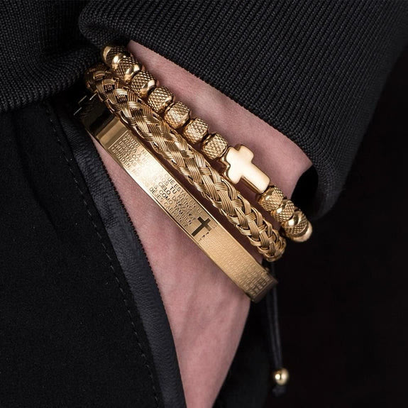 Christianartworkshop Stackable Cross Bracelet Set: Fashion-Forward Faith Integration - image 1