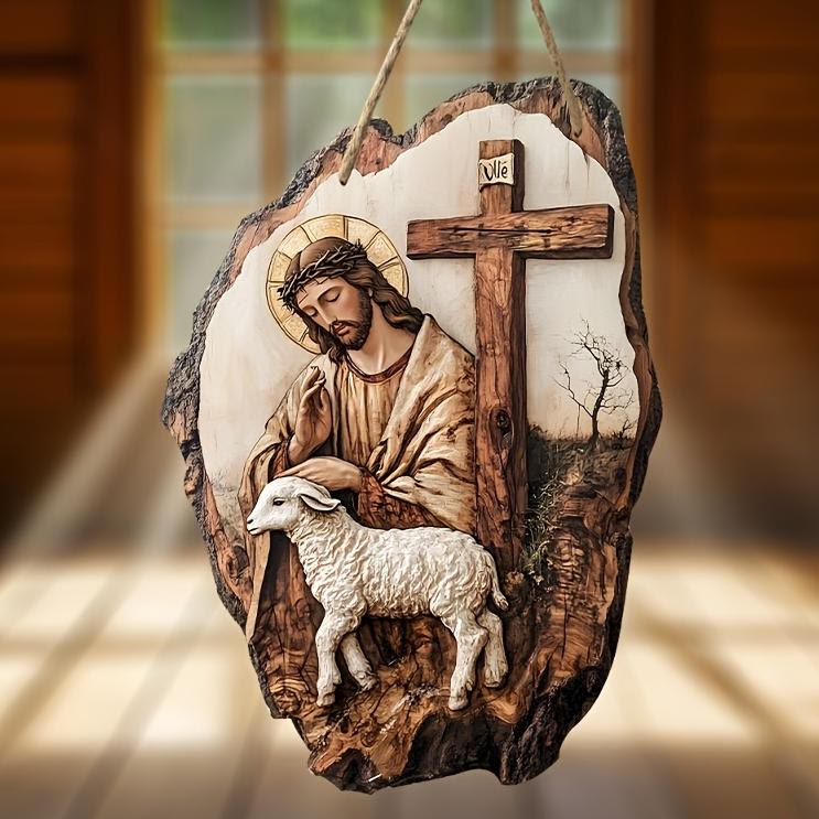 FREE Today: Pinewood Faith Flat Hanging Decor: Madonna and Child & Good Shepherd - image 1