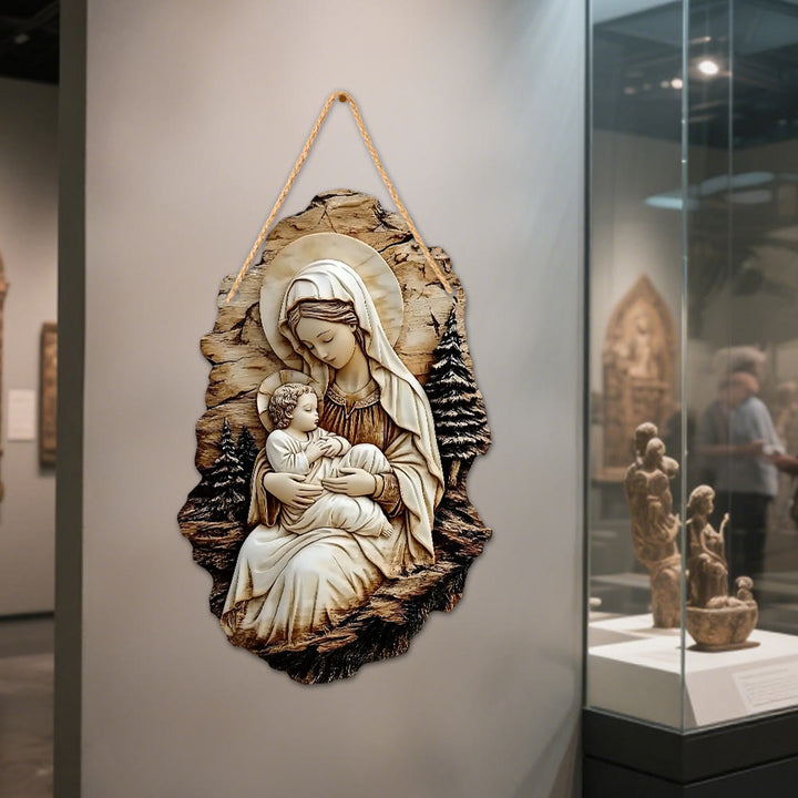 FREE Today: Pinewood Faith Flat Hanging Decor: Madonna and Child & Good Shepherd - Madonna and Child - image 6