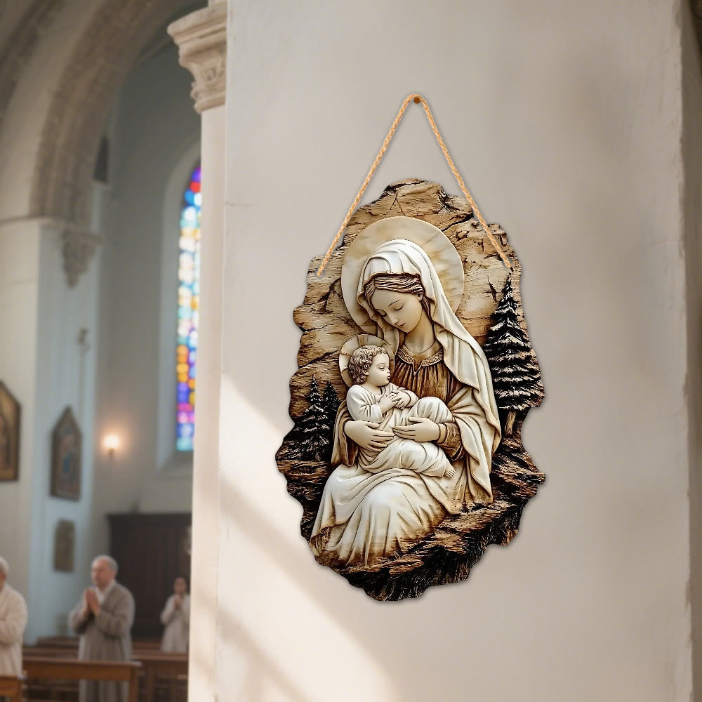 FREE Today: Pinewood Faith Flat Hanging Decor: Madonna and Child & Good Shepherd - image 7