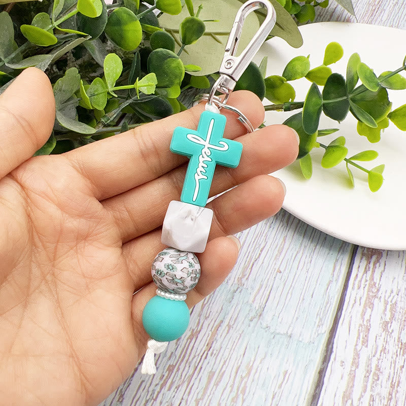 Christianartworkshop Silicone Faith Keychain Set – 'Faith' Cross Charm ...