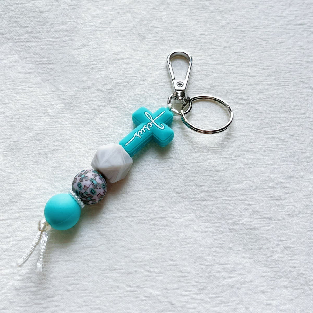 Christianartworkshop Silicone Faith Keychain Set – 'Faith' Cross Charm ...