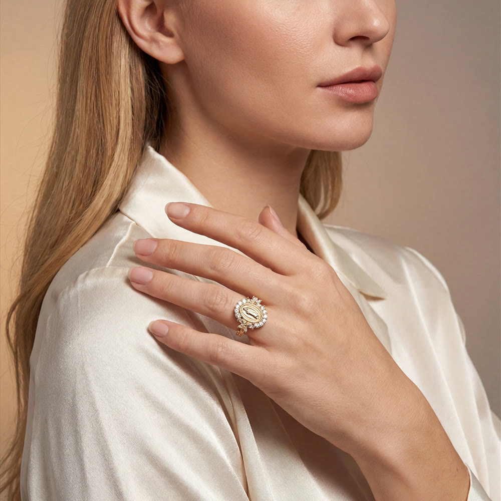 FREE Today: Elegant Virgin Mary Emblem Ring: Sacred Detail for Daily Devotion - image 1