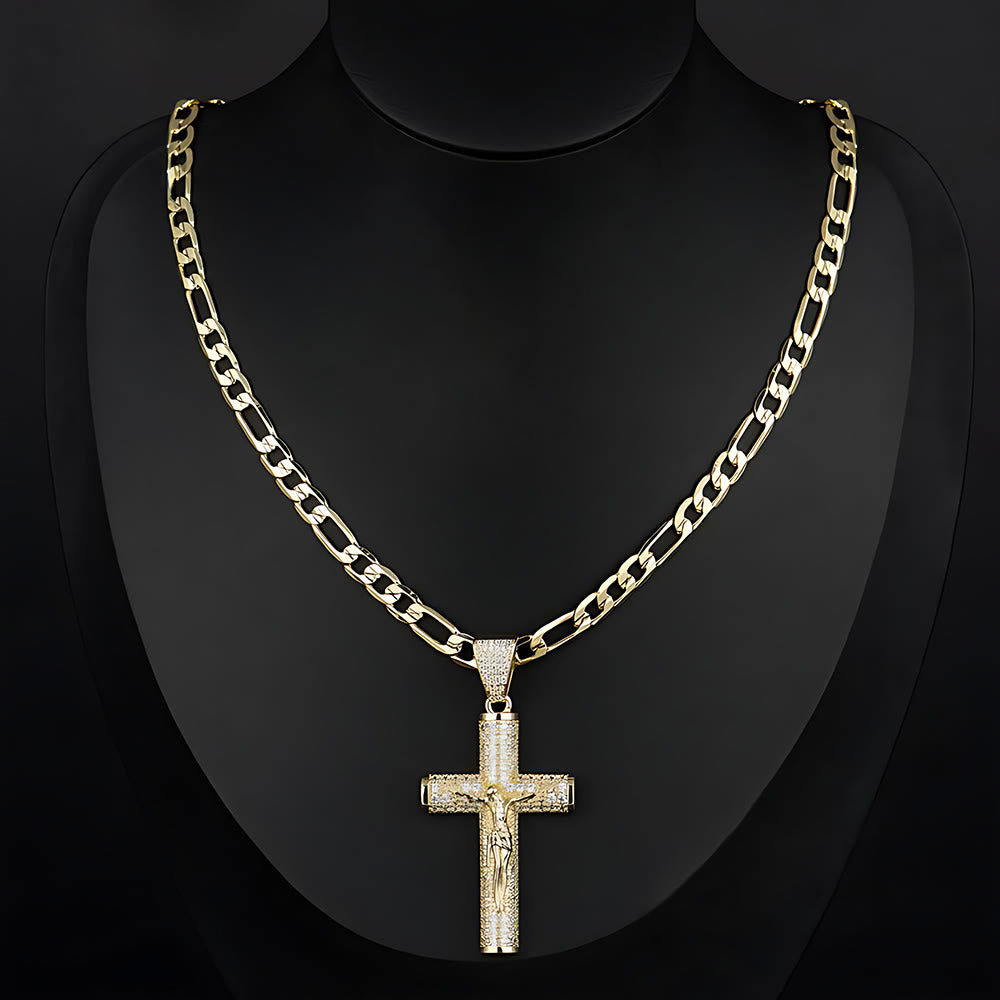 Christianartworkshop Jesus Crucifix Paved Necklace: Sparkling Detail for Faith & Daily Style - image 8