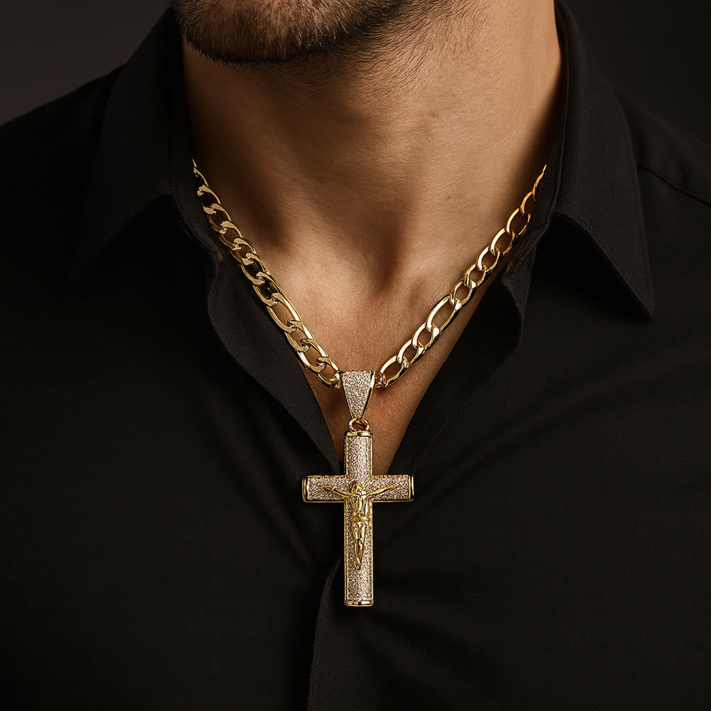 Christianartworkshop Jesus Crucifix Paved Necklace: Sparkling Detail for Faith & Daily Style - image 6