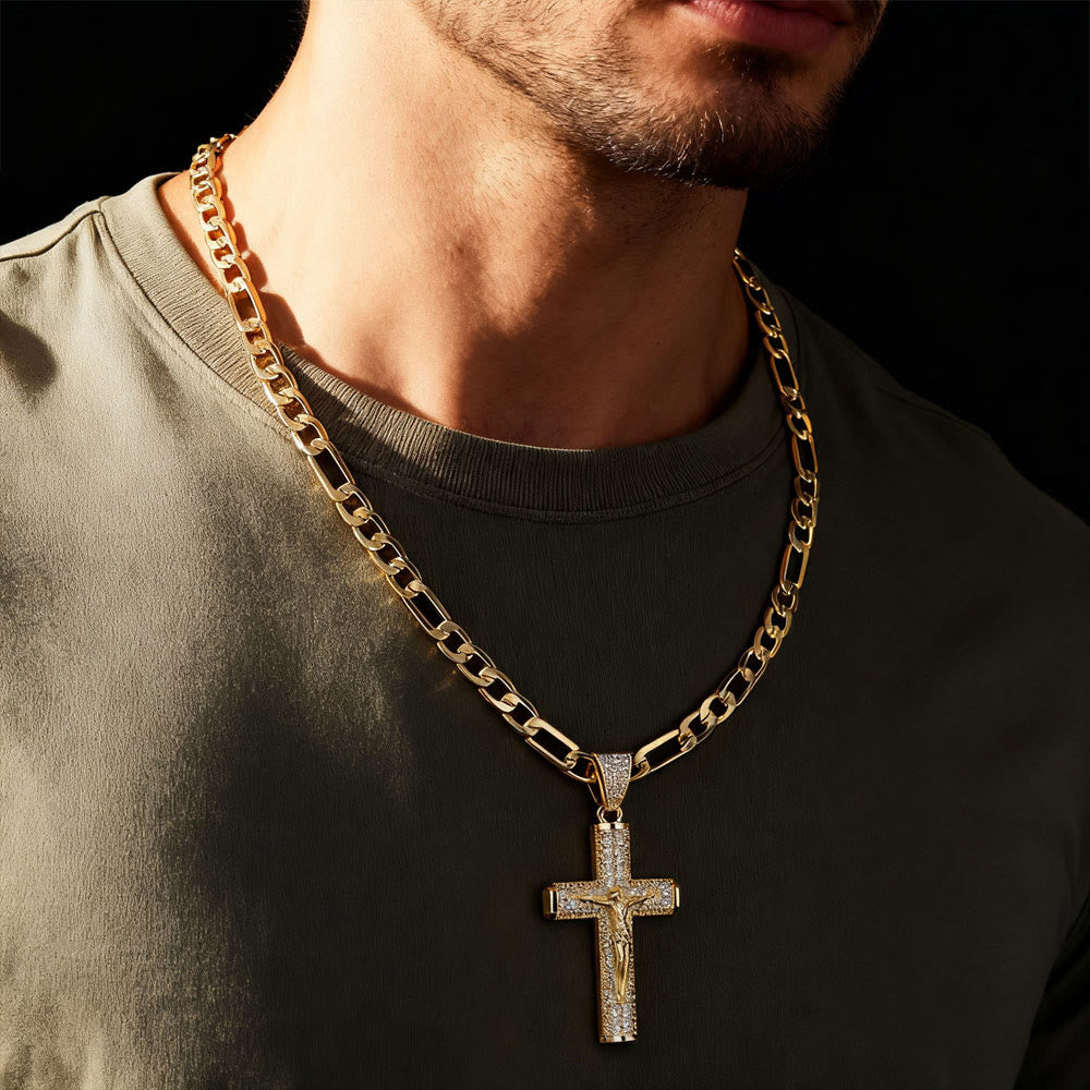 Christianartworkshop Jesus Crucifix Paved Necklace: Sparkling Detail for Faith & Daily Style - image 7