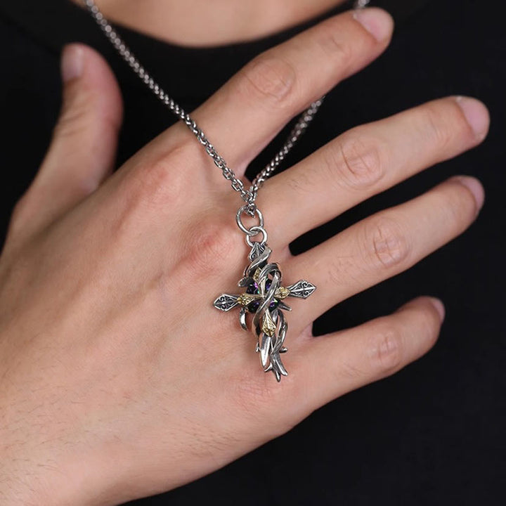 FREE Today: Ornate Scrollwork Cross Necklace: Two-Tone Design for Devout Daily Wear - image 1