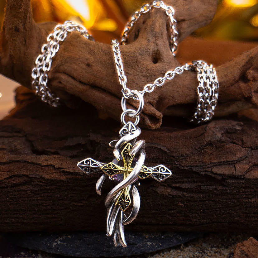 FREE Today: Ornate Scrollwork Cross Necklace: Two-Tone Design for Devout Daily Wear - image 4