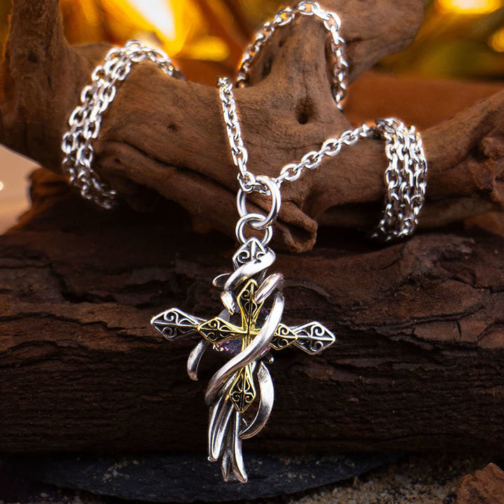 FREE Today: Ornate Scrollwork Cross Necklace: Two-Tone Design for Devout Daily Wear - image 4