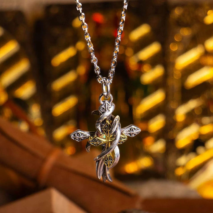 FREE Today: Ornate Scrollwork Cross Necklace: Two-Tone Design for Devout Daily Wear - image 3
