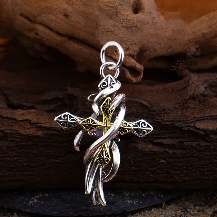 FREE Today: Ornate Scrollwork Cross Necklace: Two-Tone Design for Devout Daily Wear - image 5