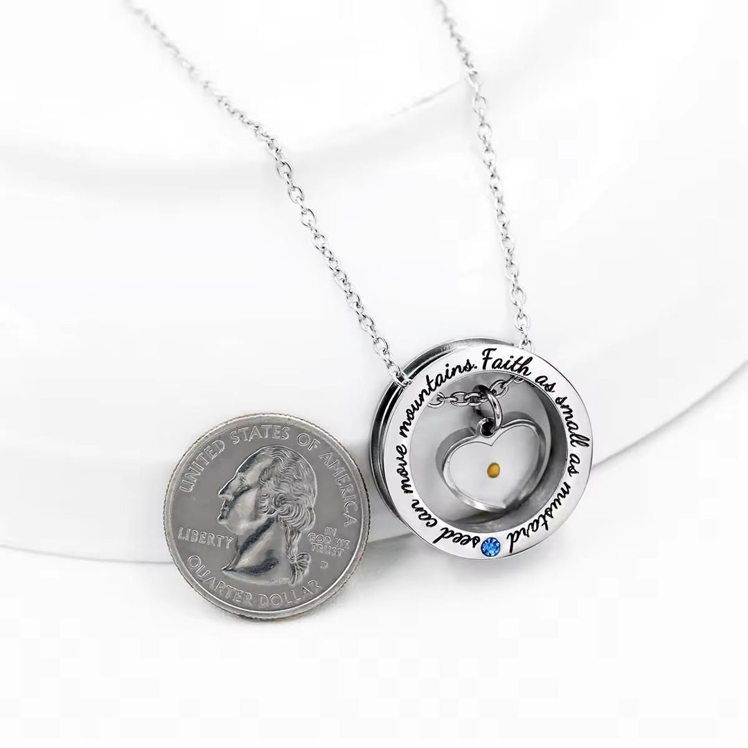 FREE Today: Faith As Mustard Seed Necklace: Varied Charms & Sacred Symbol for Daily Wear - Heart with scriptures - image 0
