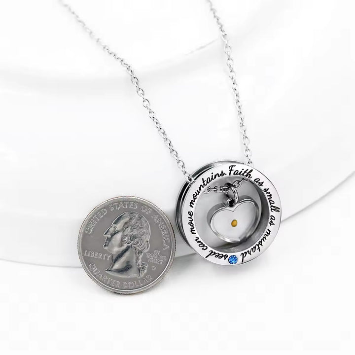 FREE Today: Faith As Mustard Seed Necklace: Varied Charms & Sacred Symbol for Daily Wear - Heart with scriptures - image 0